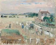 Berthe Morisot Hanging the Laundry out to Dry (nn02) oil painting on canvas
